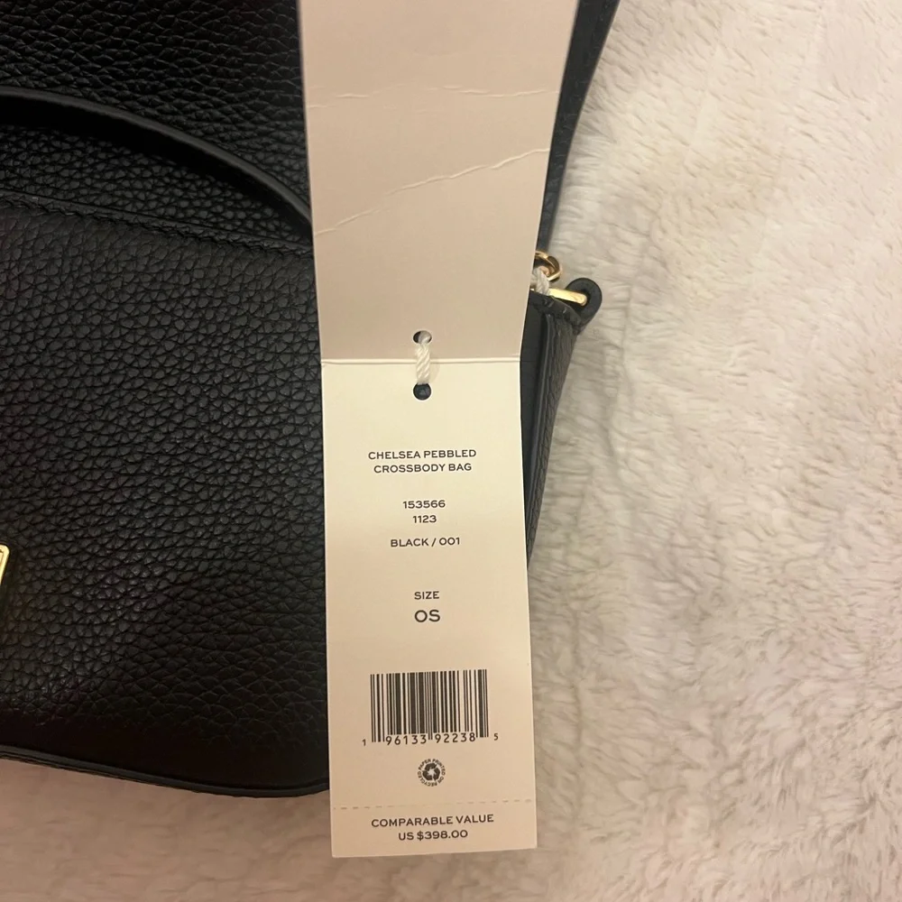 Tory Burch Chelsea Pebbled Black Crossbody Bag - Picture 4 of 5